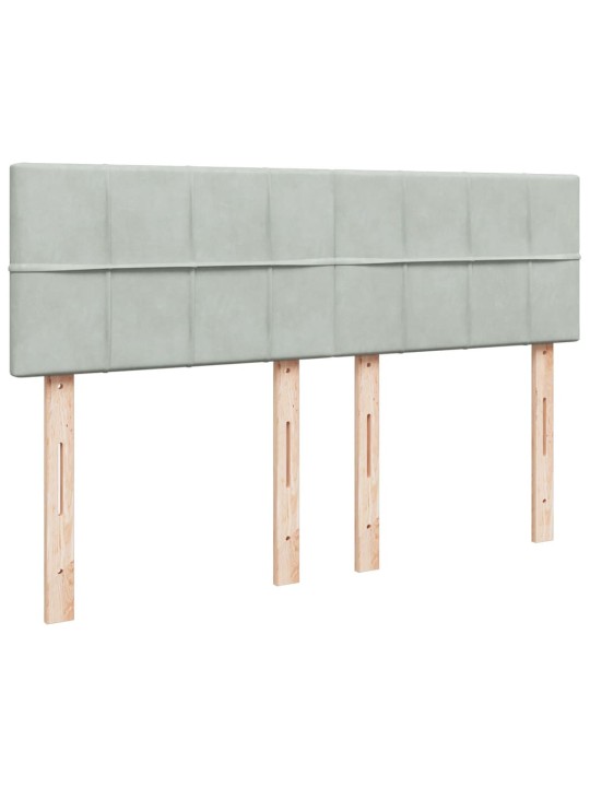 Box spring postel s matrací světle šedá 160x200 cm samet