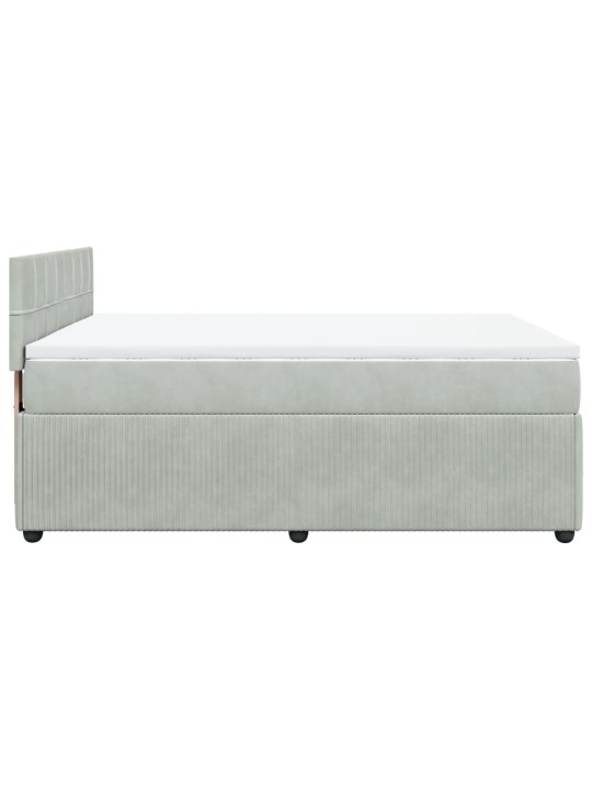 Box spring postel s matrací světle šedá 160x200 cm samet