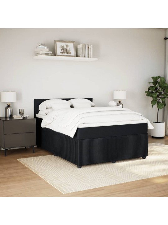 Box spring postel s matrací černá 160x200 cm samet