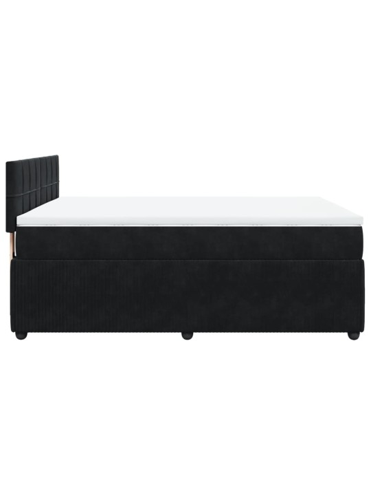 Box spring postel s matrací černá 160x200 cm samet