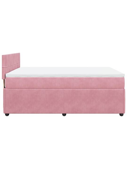 Box spring postel s matrací růžová 160x200 cm samet