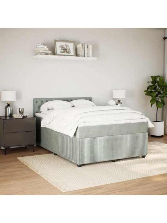 Box spring postel s matrací světle šedá 160x200 cm samet