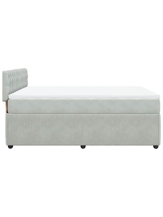 Box spring postel s matrací světle šedá 160x200 cm samet