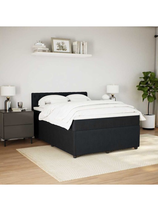 Box spring postel s matrací černá 160x200 cm samet