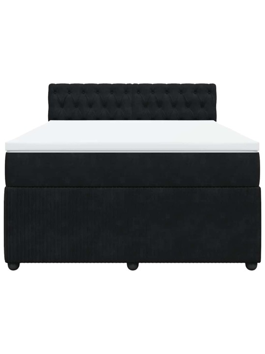 Box spring postel s matrací černá 160x200 cm samet