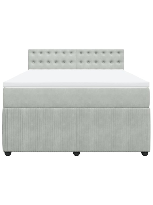 Box spring postel s matrací světle šedá 160x200 cm samet