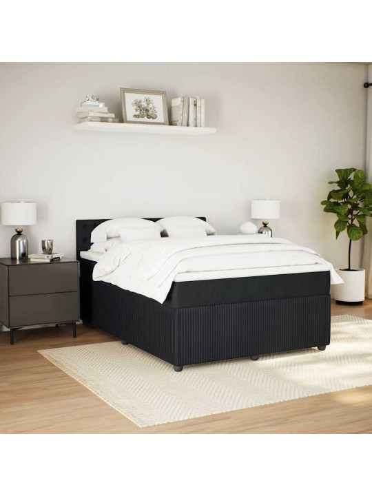 Box spring postel s matrací černá 160x200 cm samet
