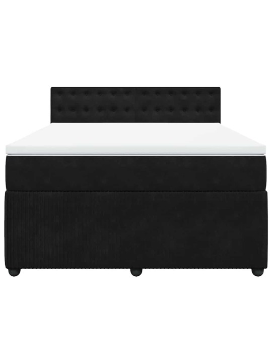 Box spring postel s matrací černá 160x200 cm samet