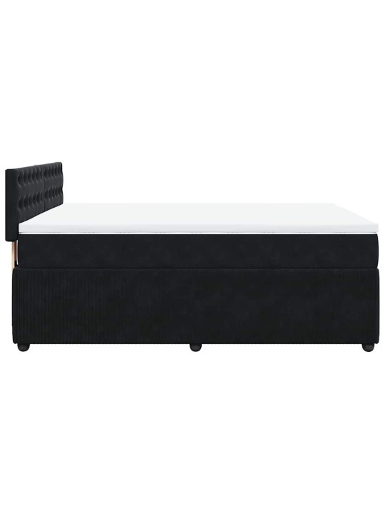 Box spring postel s matrací černá 160x200 cm samet