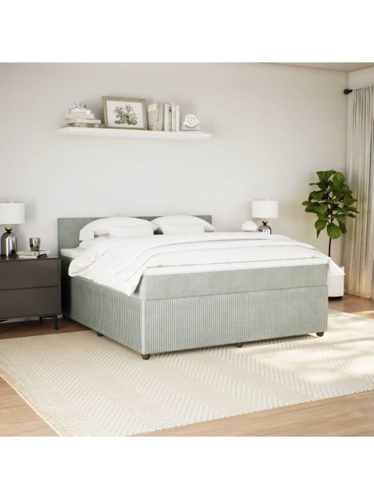 Box spring postel s matrací světle šedá 180x200 cm samet