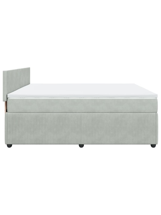 Box spring postel s matrací světle šedá 180x200 cm samet