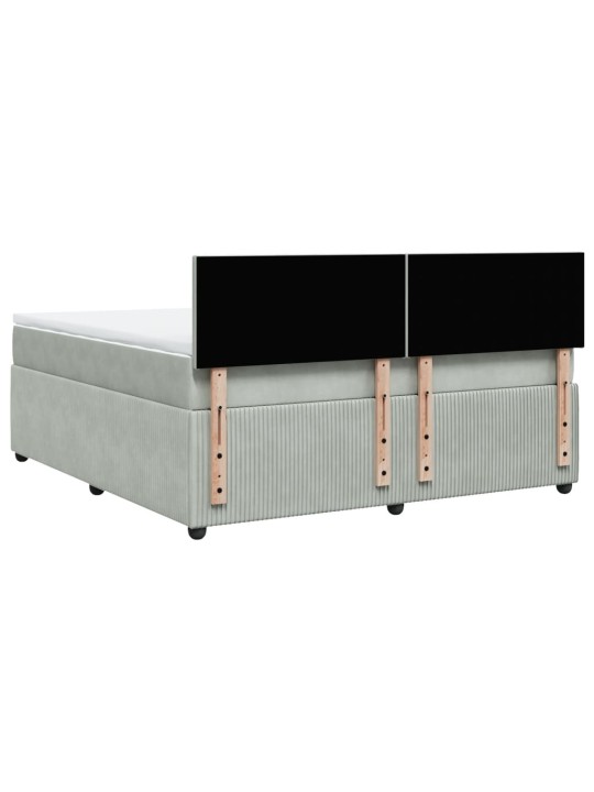 Box spring postel s matrací světle šedá 180x200 cm samet