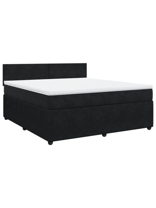 Box spring postel s matrací černá 180x200 cm samet