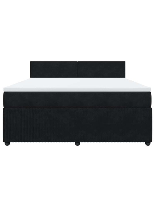 Box spring postel s matrací černá 180x200 cm samet