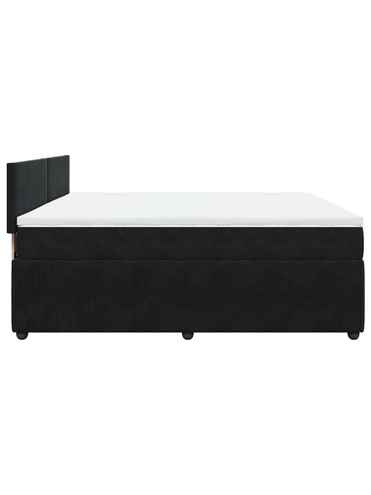 Box spring postel s matrací černá 180x200 cm samet