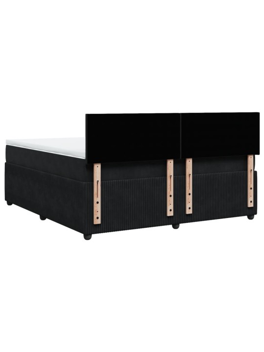 Box spring postel s matrací černá 180x200 cm samet