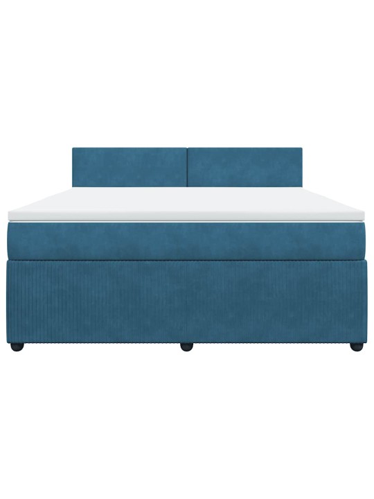 Box spring postel s matrací modrá 180 x 200 cm samet