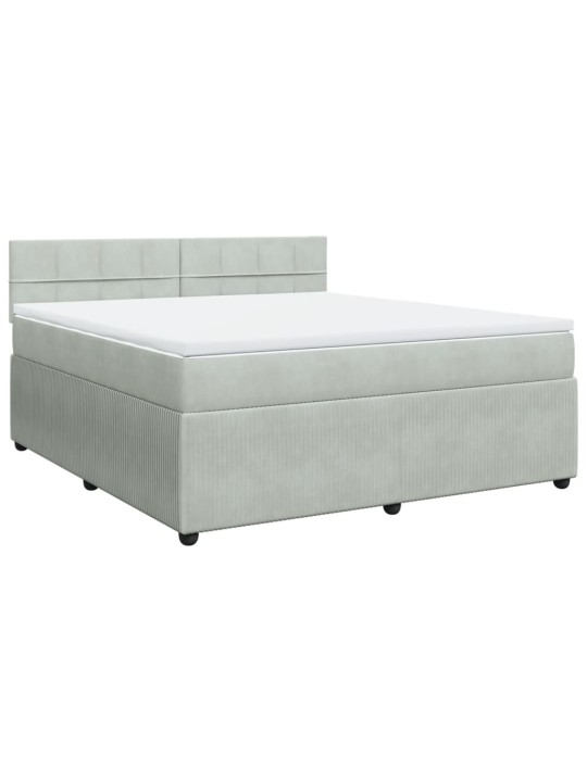 Box spring postel s matrací světle šedá 180x200 cm samet