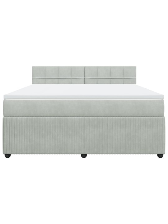 Box spring postel s matrací světle šedá 180x200 cm samet