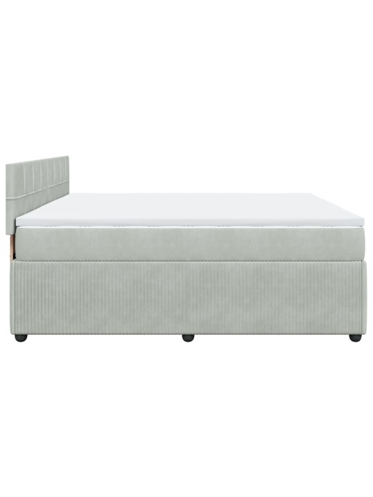 Box spring postel s matrací světle šedá 180x200 cm samet