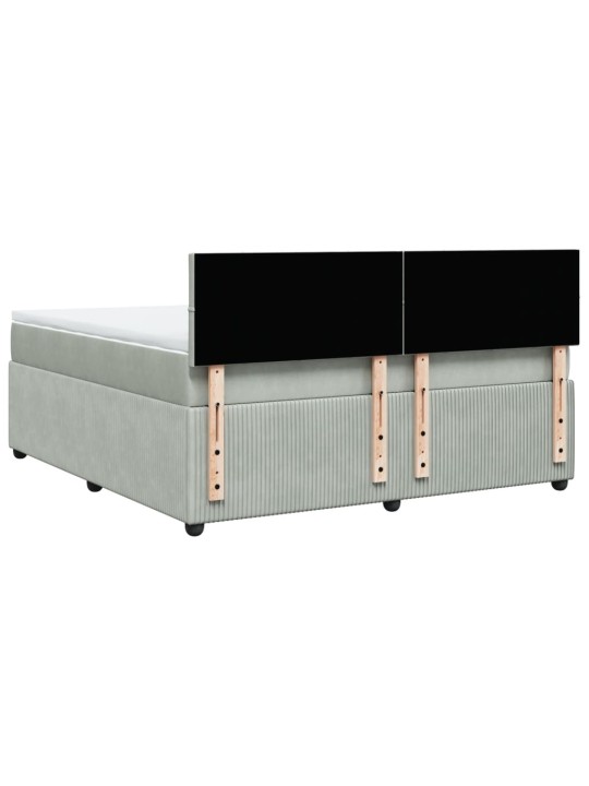 Box spring postel s matrací světle šedá 180x200 cm samet