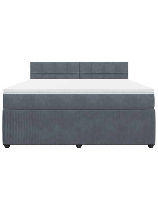 Box spring postel s matrací tmavě šedá 180x200 cm samet