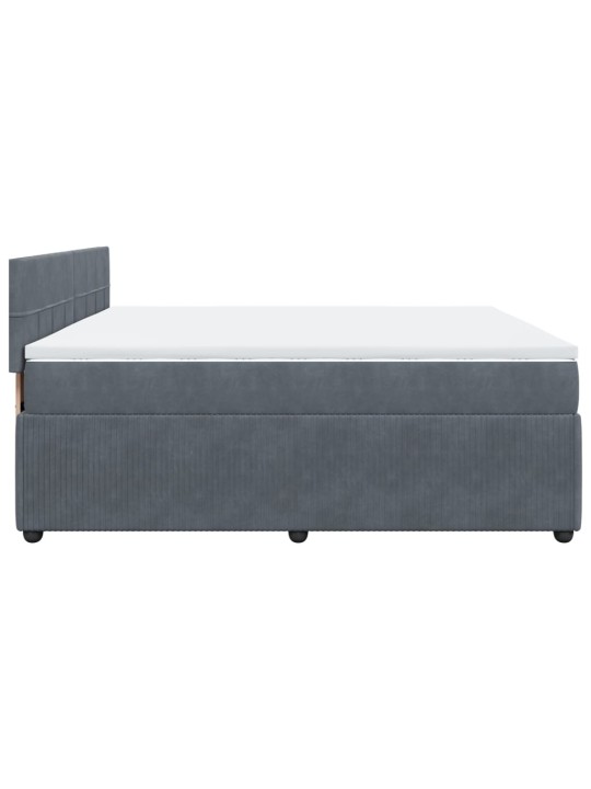Box spring postel s matrací tmavě šedá 180x200 cm samet