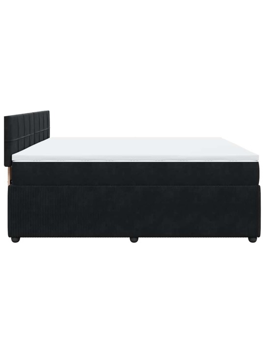 Box spring postel s matrací černá 180x200 cm samet