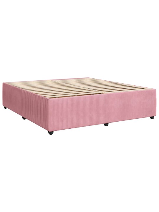 Box spring postel s matrací růžová 180x200 cm samet