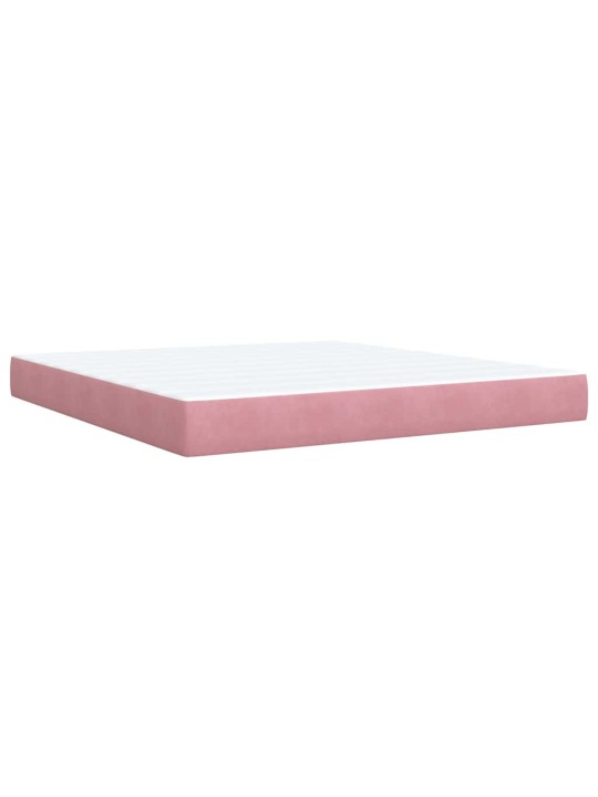 Box spring postel s matrací růžová 180x200 cm samet