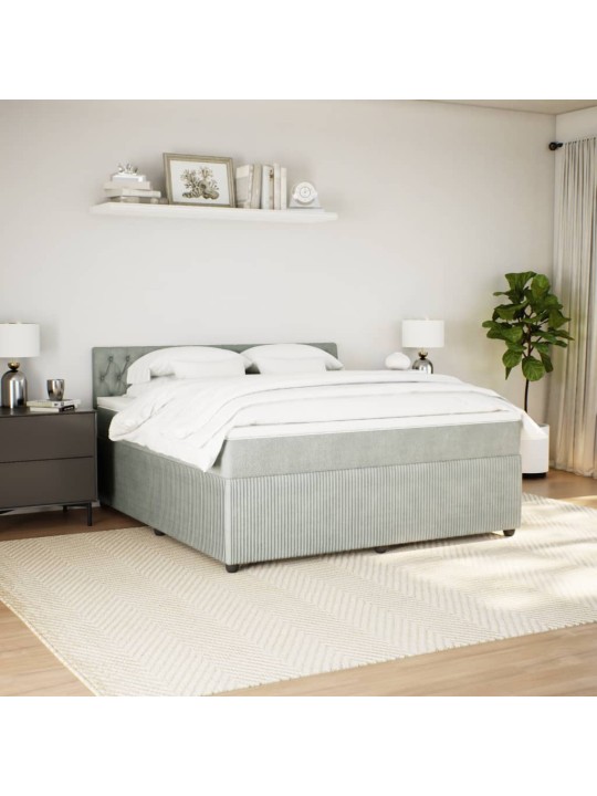 Box spring postel s matrací světle šedá 180x200 cm samet