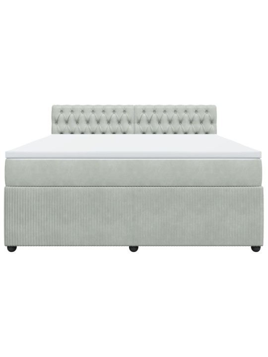 Box spring postel s matrací světle šedá 180x200 cm samet