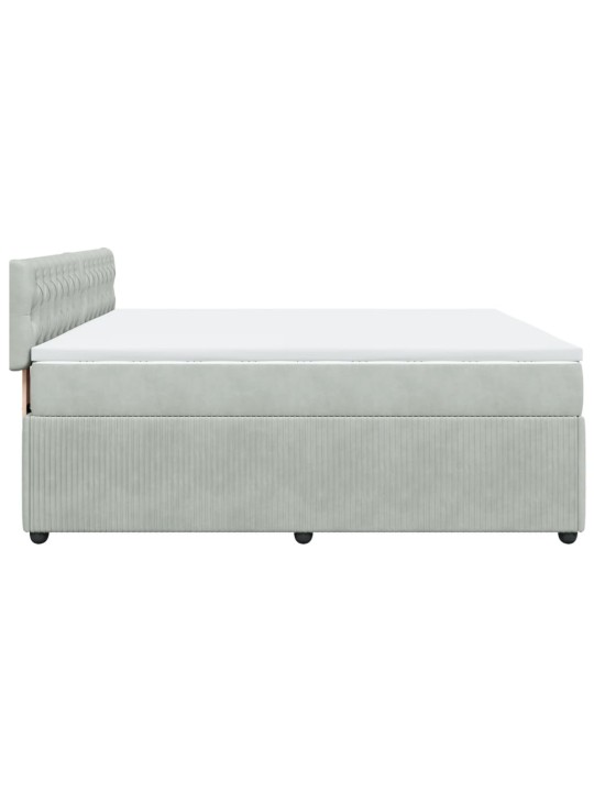Box spring postel s matrací světle šedá 180x200 cm samet