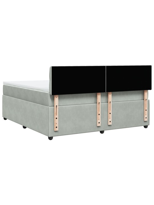 Box spring postel s matrací světle šedá 180x200 cm samet