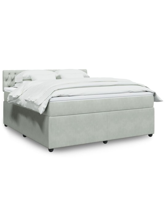Box spring postel s matrací světle šedá 180x200 cm samet