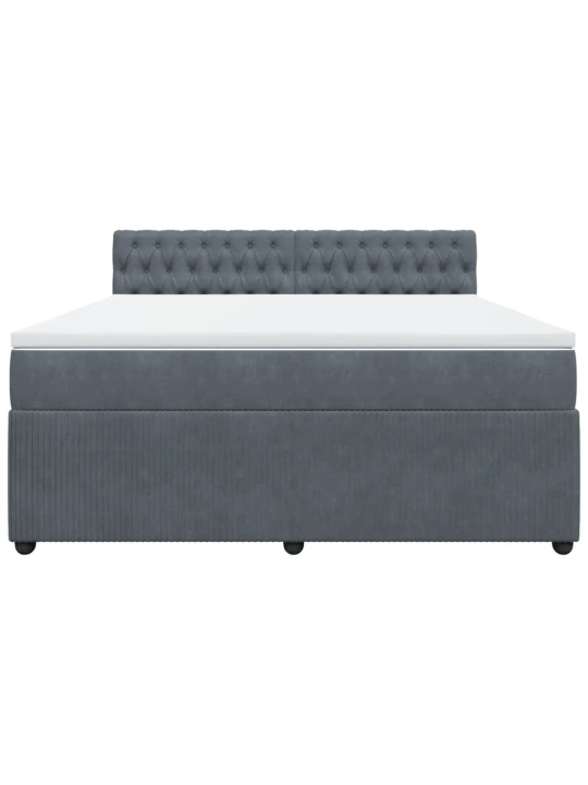 Box spring postel s matrací tmavě šedá 180x200 cm samet