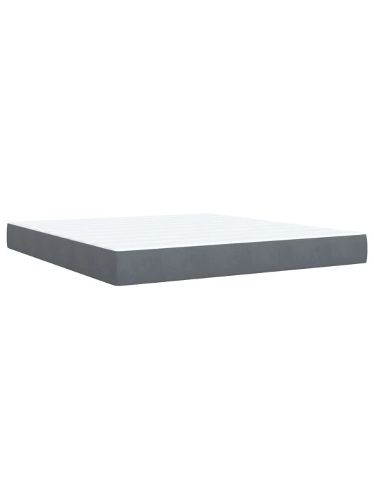Box spring postel s matrací tmavě šedá 180x200 cm samet