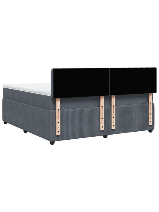 Box spring postel s matrací tmavě šedá 180x200 cm samet