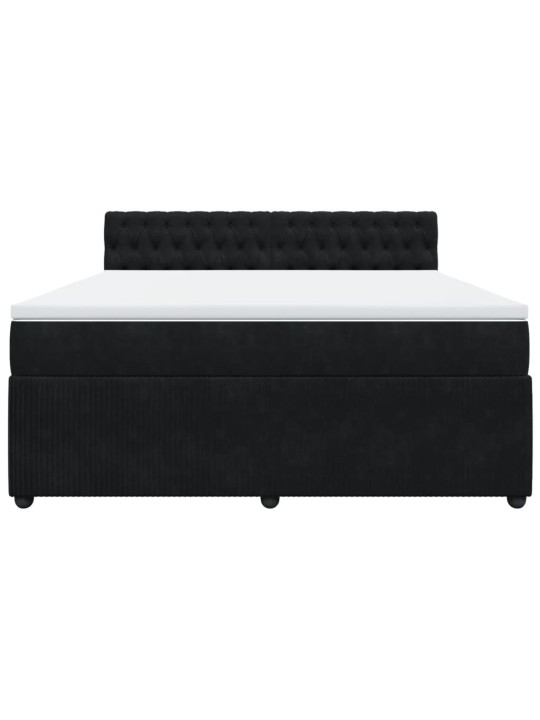 Box spring postel s matrací černá 180x200 cm samet