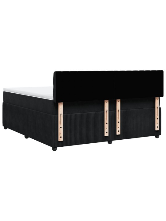 Box spring postel s matrací černá 180x200 cm samet