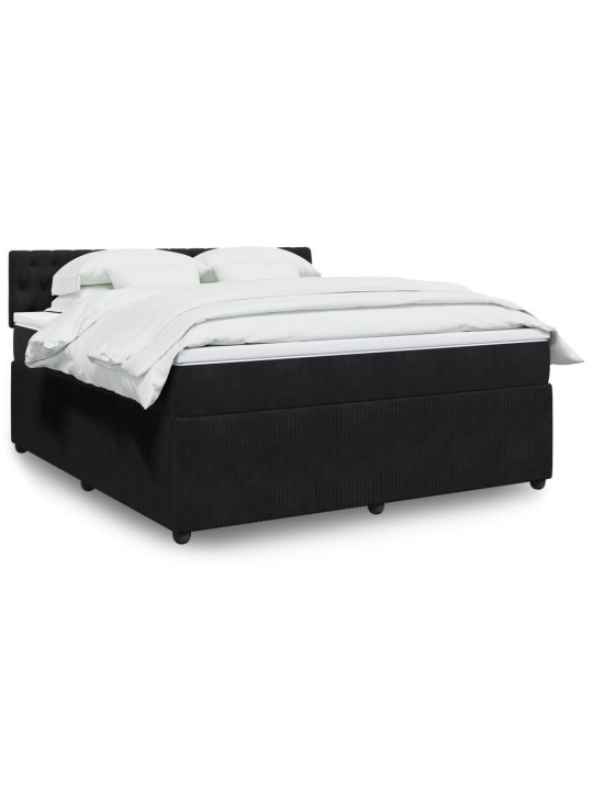 Box spring postel s matrací černá 180x200 cm samet