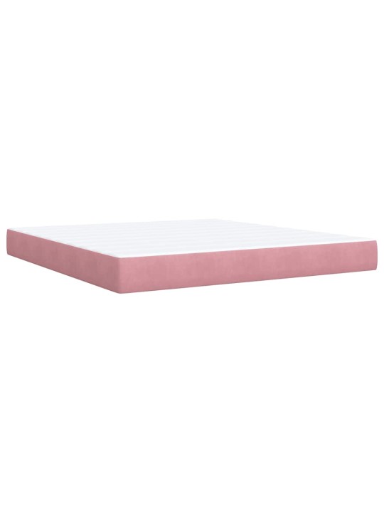 Box spring postel s matrací růžová 180x200 cm samet