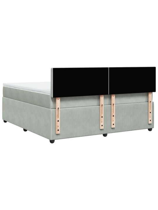 Box spring postel s matrací světle šedá 180x200 cm samet