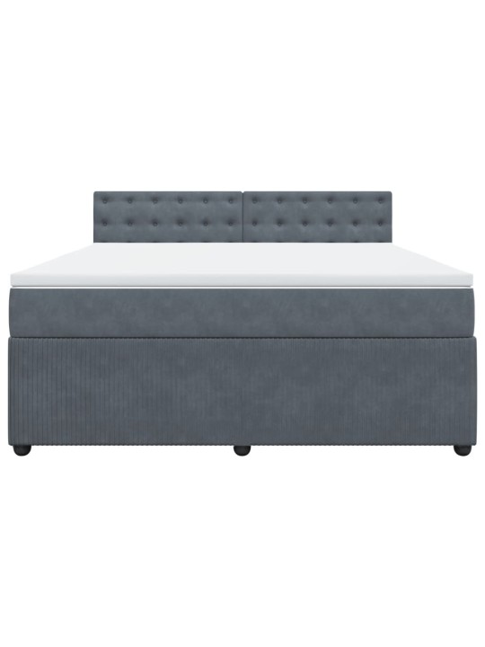 Box spring postel s matrací tmavě šedá 180x200 cm samet