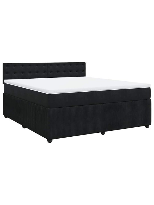 Box spring postel s matrací černá 180x200 cm samet