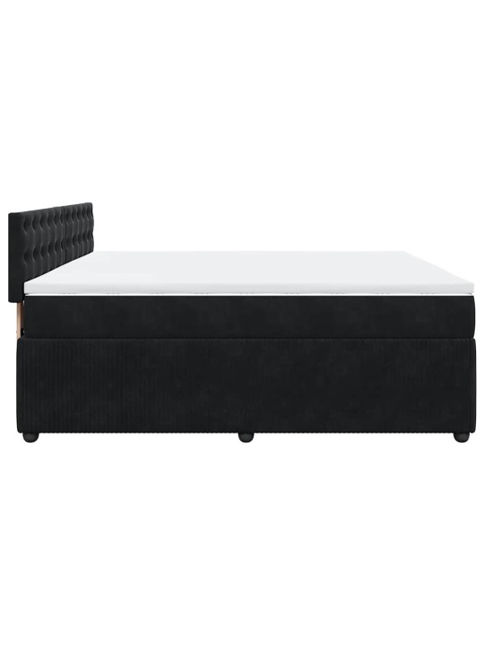 Box spring postel s matrací černá 180x200 cm samet