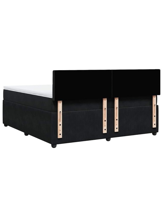 Box spring postel s matrací černá 180x200 cm samet