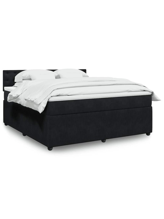 Box spring postel s matrací černá 180x200 cm samet