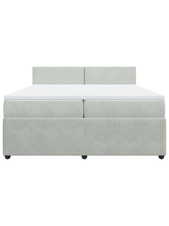 Box spring postel s matrací světle šedá 200x200 cm samet