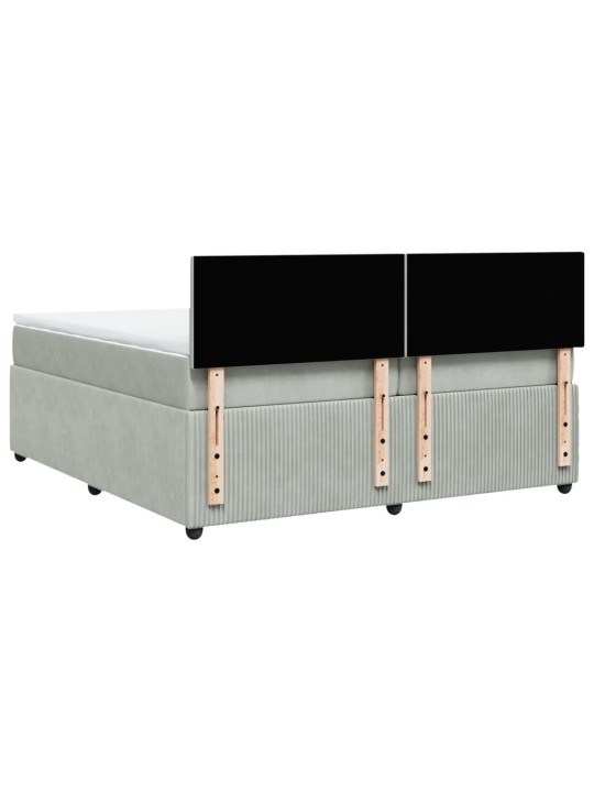 Box spring postel s matrací světle šedá 200x200 cm samet